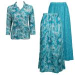 Sets Magic Crush Silky Touch - Blouse / Skirt - Batik Turquoise Reversible Skirt - Batik Turquoise Blouse