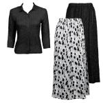 Sets Magic Crush Silky Touch - Blouse / Skirt - Bubbles Black-White Reversible Skirt - Black Blouse