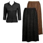 Sets Magic Crush Silky Touch - Blouse / Skirt - Solid Black-Brown Reversible Skirt - Black Blouse
