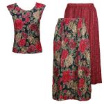 Sets Magic Crush Silky Touch - Cap / Skirt - Burgundy Floral Reversible Skirt - Burgundy Floral Cap