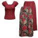 Burgundy Floral Reversible Skirt - Burgundy Cap Burgundy Floral Reversible Skirt - Burgundy Cap