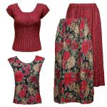 Sets Magic Crush Silky Touch - Cap / Skirt - Burgundy Floral Reversible Skirt - Two Cap Sleeves