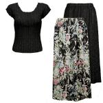 Sets Magic Crush Silky Touch - Cap / Skirt - Ivory Floral Reversible Skirt - Black Cap