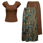 Sets Magic Crush Silky Touch - Cap / Skirt - Paisley Teal Reversible Skirt - Brown Cap