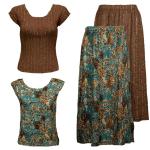 Sets Magic Crush Silky Touch - Cap / Skirt - Paisley Teal Reversible Skirt - Two Cap Sleeves