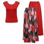 Sets Magic Crush Silky Touch - Cap / Skirt - Spray of Roses Reversible Skirt - Scarlet Cap
