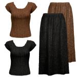 Sets Magic Crush Silky Touch - Cap / Skirt - Solid Black-Brown Reversible Skirt - Two Cap Sleeves
