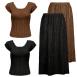 Solid Black-Brown Reversible Skirt - Two Cap Sleeves