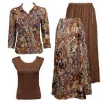 Sets Magic Crush Silky Touch - Blouse / Cap - Floral Jungle - Floral Jungle Blouse - Brown Cap