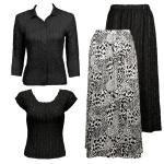 Sets Magic Crush Silky Touch - Blouse / Cap - Reptile Black-White - Black Blouse - Black Cap