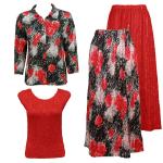 Sets Magic Crush Silky Touch - Blouse / Cap - Spray of Roses - Spray of Roses Blouse - Scarlet Cap