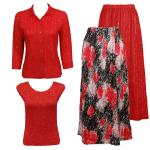 Sets Magic Crush Silky Touch - Blouse / Cap - Spray of Roses - Scarlet Blouse - Scarlet Cap