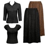 Sets Magic Crush Silky Touch - Blouse / Cap - Solid Black-Brown - Black Blouse - Black Cap