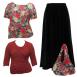 Burgundy Floral - Burgundy - Black