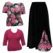 Pink Floral - Pink - Black