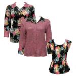 Sets - Reversible Jacket / Mini Pleat Cap - Black Floral