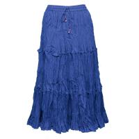 Skirts - Cotton Three Tier Broomstick - Calf Length - Royal