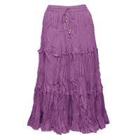 Skirts - Cotton Three Tier Broomstick - Calf Length - Dark Lilac