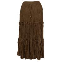 Skirts - Three Tier Broomstick - Ankle Length - Brown