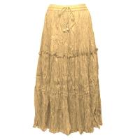 Skirts - Cotton Three Tier Broomstick - Ankle Length - Sand