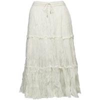 Skirts - Cotton Three Tier Broomstick - Calf Length - Ivory