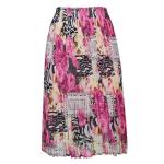 Skirts - Georgette Mini Pleat - Calf Length - Flowers and Animal - Pink