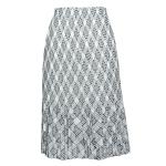 Skirts - Georgette Mini Pleat - Calf Length - Plaid Black on White