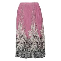 Skirts - Georgette Mini Pleat - Calf Length - Flowers and Dots 2 Dusty Pink-White