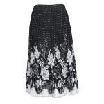 Skirts - Georgette Mini Pleat - Calf Length - Flowers and Dots Black-White