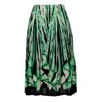 Skirts - Georgette Mini Pleat - Calf Length - Prisms Green-Black