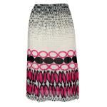 Skirts - Georgette Mini Pleat - Calf Length - Dots Black-White-Pink