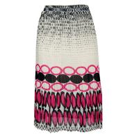 Skirts - Georgette Mini Pleat - Calf Length - Dots Black-White-Pink