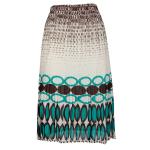 Skirts - Georgette Mini Pleat - Calf Length - Dots Brown-White-Jade