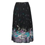 Skirts - Georgette Mini Pleat - Calf Length - Print Border 2 Black-Orchid-Grey