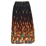 Skirts - Georgette Mini Pleat - Calf Length - Tulips Black-Gold-Teal
