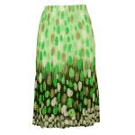Skirts - Georgette Mini Pleat - Calf Length - Multi Dots Green-Black