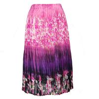 Skirts - Georgette Mini Pleat - Calf Length - Mini Roses Pink-Purple