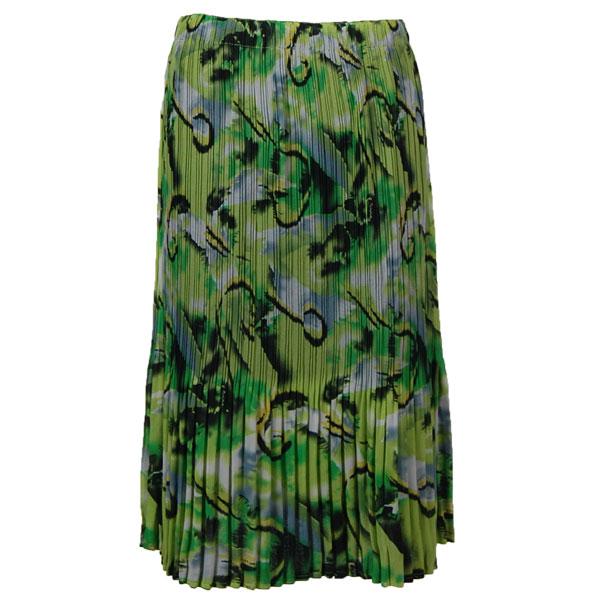 Wholesale 1121 - Georgette Collared Mini Pleats Cap Sleeve  Abstract Watercolors - Lime-Black - One Size Fits Most