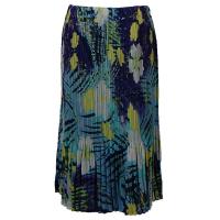 Skirts - Georgette Mini Pleat - Calf Length - Blue-Purple Hawaiian
