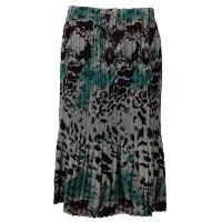 Skirts - Georgette Mini Pleat - Calf Length - Reptile Floral - Teal