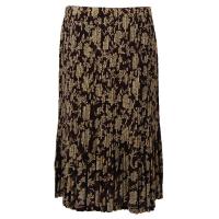 Skirts - Georgette Mini Pleat - Calf Length - Floral Brown-Ivory