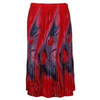 Skirts - Georgette Mini Pleat - Calf Length - Tulips Charcoal-Red