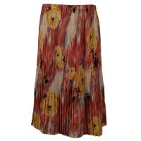 Skirts - Georgette Mini Pleat - Calf Length - Roses Mauve-Yellow