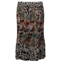 Skirts - Georgette Mini Pleat - Calf Length - Reptile Floral - Light Green