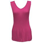 Georgette Mini Pleats - Sleeveless V-Neck - Solid Magenta