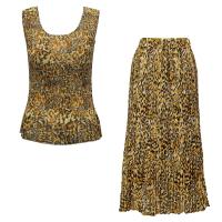 Sets Georgette Mini Pleat - Sleeveless - Leopard Print