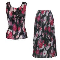 Sets Georgette Mini Pleat - Sleeveless - Mums Pink-Black
