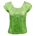 Scallop - Cap Sleeve - Green Apple - White