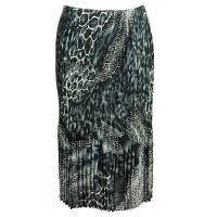 Skirts - Satin Mini Pleat - Calf Length - Reptile Black-Grey