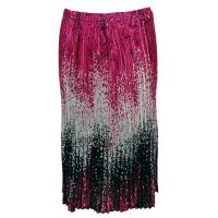 Skirts - Satin Mini Pleat - Calf Length - Multi Dots Pink-White-Black
